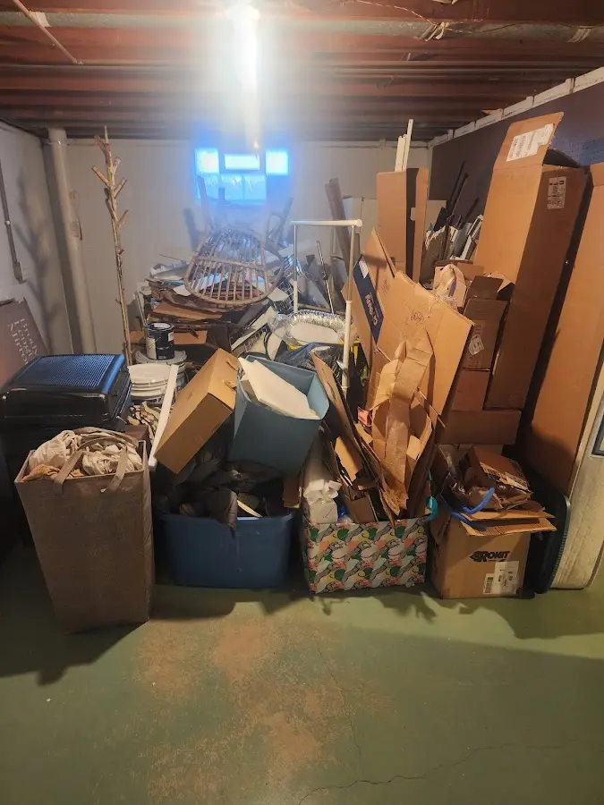 Roll-off dumpster container at job site for Cleanout Dumpster Rental in Lake City